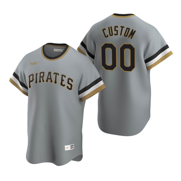 Pittsburgh Pirates Custom Nike Gray Pullover Cooperstown Collection Jersey
