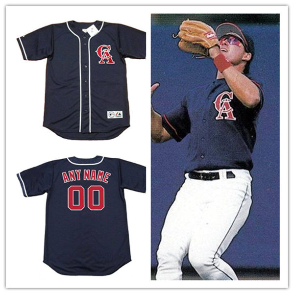 California Angels Custom 1990s Navy Throwback Jersey