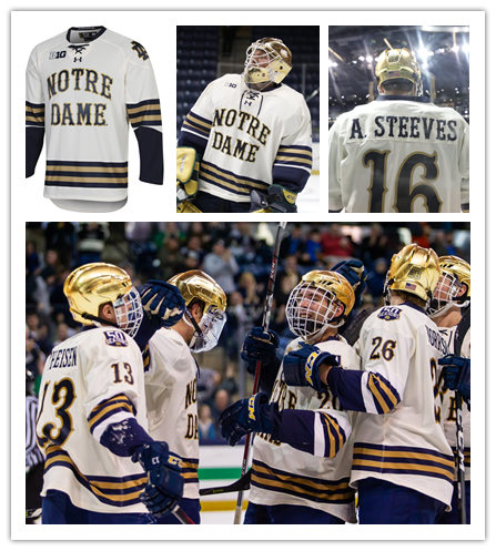 Notre Dame Fighting Irish Custom 2018 White 50TH Anniversary Hockey Jersey