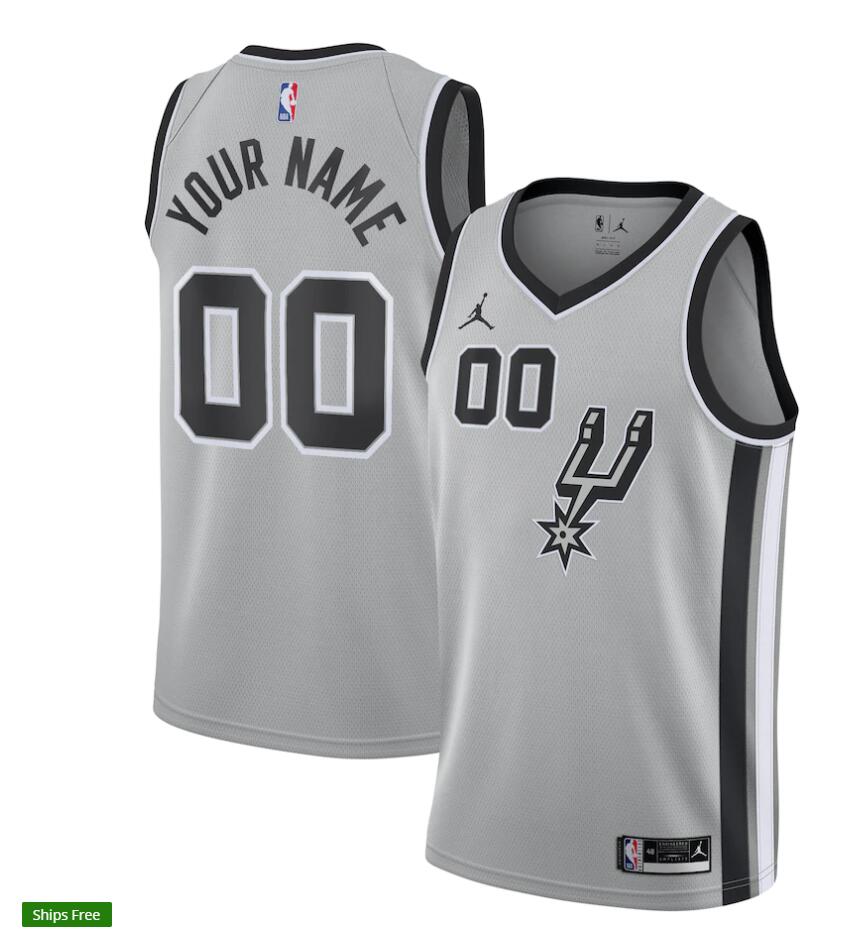 San Antonio Spurs Custom 2022-23 Silver Statement Edition Jersey 