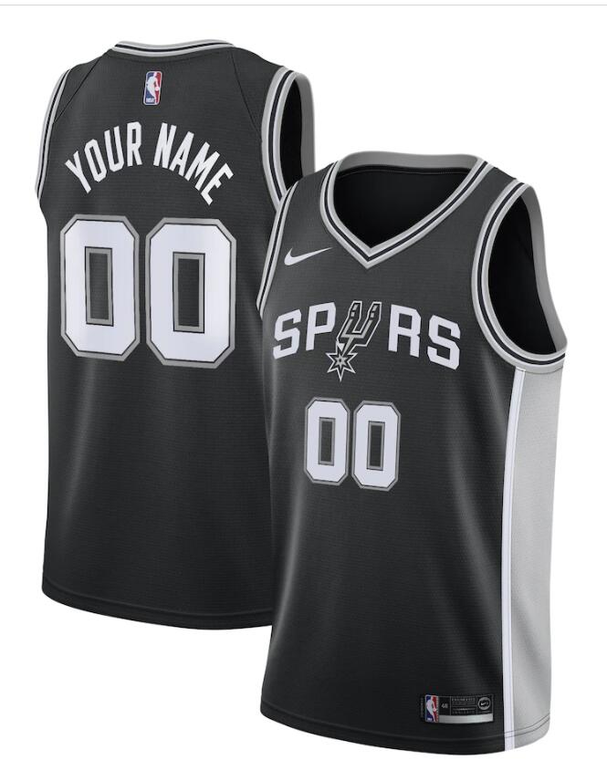 San Antonio Spurs Custom Nike Black Icon Edition Swingman Jersey