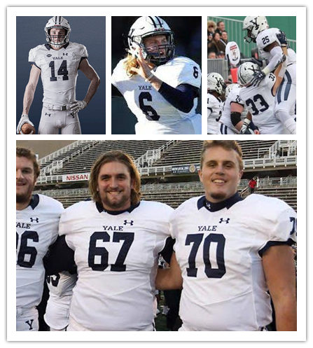 Yale Bulldogs Custom Under Armour White Football Game Jersey