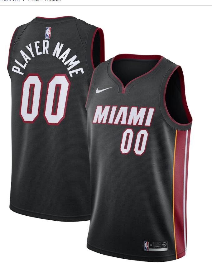 Miami Heat Custom Nike Black Icon Edition Swingman Jersey
