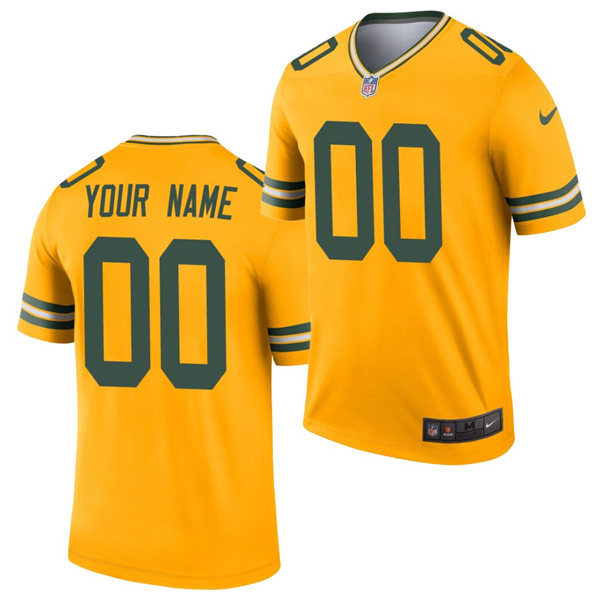 Green Bay Packers Custom Nike Gold Inverted Limited Jersey