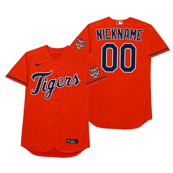 Mens Detroit Tigers Custom Nike Orange 2021 Players' Weekend Nickname Jersey