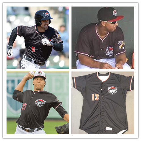 Mens Erie SeaWolves Custom Sam Jethroe Joe Jimenez Spencer Torkelson Riley Greene Casey Mize Black Baseball Jersey