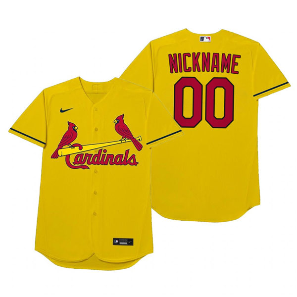 St. Louis Cardinals Custom Nike Gold 2021 Players' Weekend Nickname Jersey