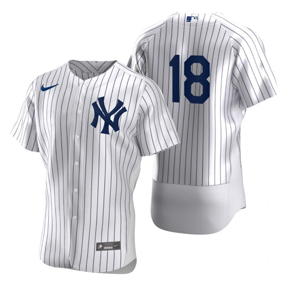 Mens New York Yankees Retired Player #18 Don Larsen Nike White Home FlexBase Game Jersey