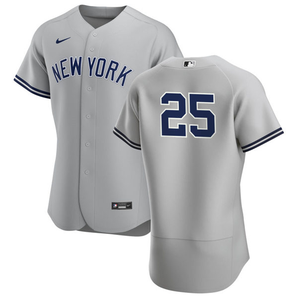 Mens New York Yankees Retired Player #25 Don Baylor Nike Grey Road FlexBase Game Jersey