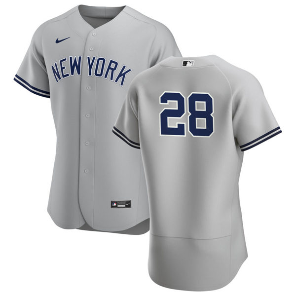Mens New York Yankees Retired Player #28 Al Leiter Nike Grey Road FlexBase Game Jersey