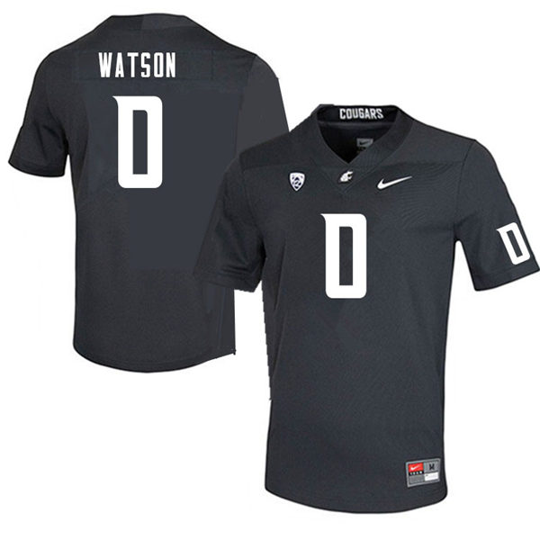 Mens Washington State Cougars #0 Jaylen Watson Nike Charcoal College Football Game Jersey