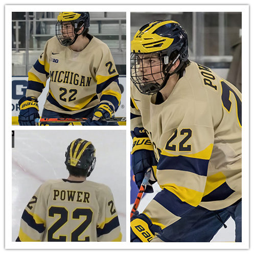 Michigan Wolverines Custom 2020 Cream Hockey Jersey