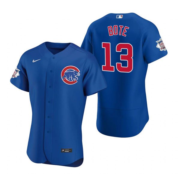 Mens Chicago Cubs #13 David Bote Nike Royal Alternate Flex Base Player Baseball Jersey