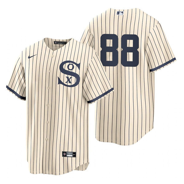 Mens Chicago White Sox #88 Luis Robert Nike White PIN STRIPE 2021 Field of Dreams Jersey