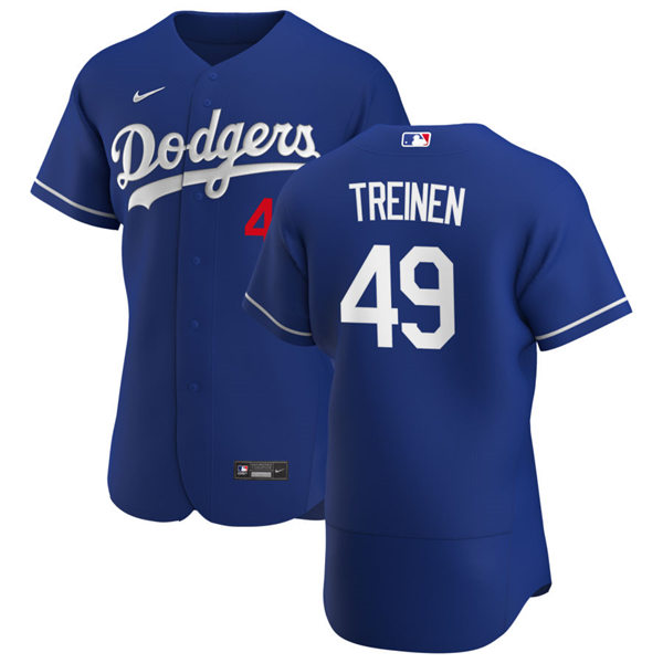 Mens Los Angeles Dodgers #49 Blake Treinen Nike Royal Alternate FlexBase Jersey