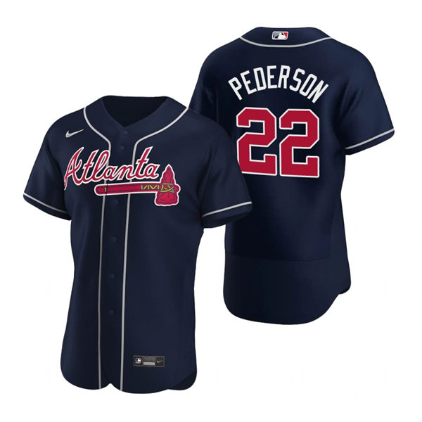 Mens Atlanta Braves #22 Joc Pederson Nike Navy Alternate Cool Base Jersey 