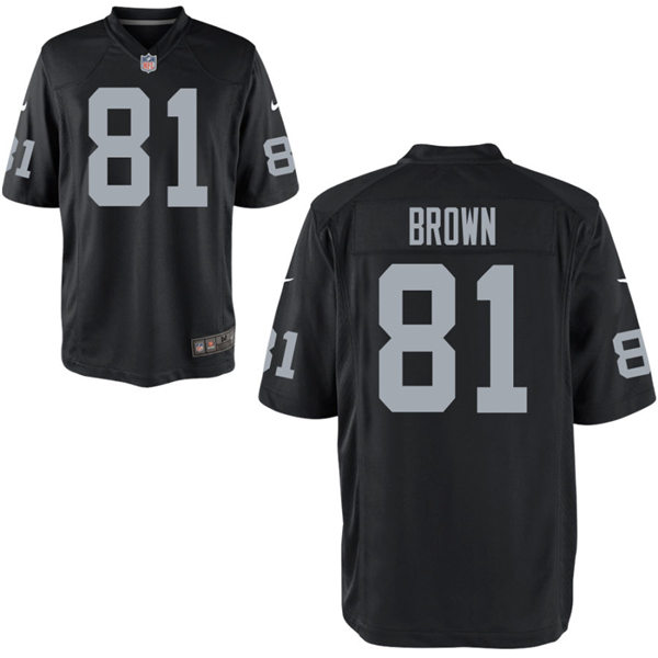 Youth Las Vegas Raiders Retired Player #81 Tim Brown Nike Black Vapor Limited Jersey  