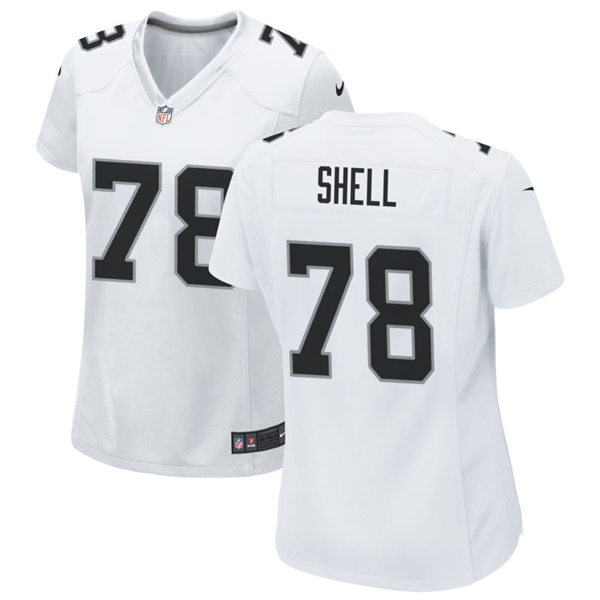 Womens Las Vegas Raiders Retired Player #78 Art Shell Nike White Vapor Limited Jersey  