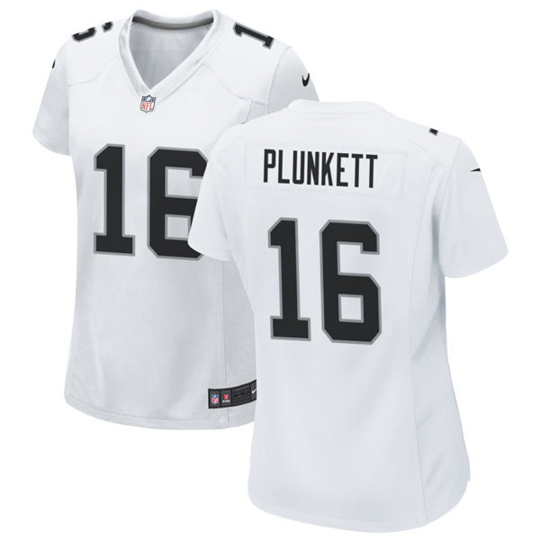 Womens Las Vegas Raiders Retired Player #16 Jim Plunkett Nike White Vapor Limited Jersey  