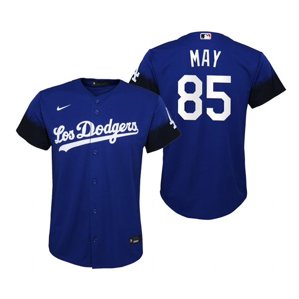 Youth Los Angeles Dodgers #85 Dustin May Nike Royal 2021 MLB City Connect Jersey