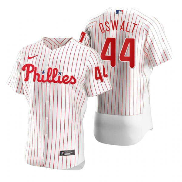 Mens Philadelphia Phillies Retired Player #44 Roy Oswalt Nike White Pinstripe Home Flexbase Jersey