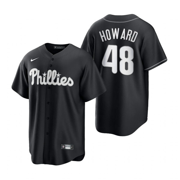 Mens Philadelphia Phillies #48 Spencer Howard Nike 2021 Black Fashion Jersey