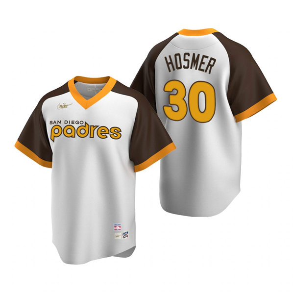 Mens San Diego Padres #30 Eric Hosmer Nike White Pullover Cooperstown Collection Jersey