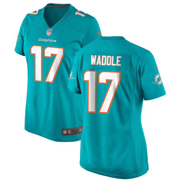 Womens Miami Dolphins #17 Jaylen Waddle Nike Aqua Vapor Limited Jersey