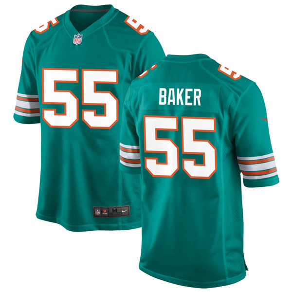 Mens #55 Jerome Baker Miami Dolphins Stitched Nike Aqua Retro Alternate Vapor Limited Jersey