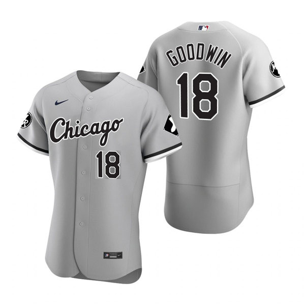 Mens Chicago White Sox #18 Brian Goodwin Nike Gray Road FlexBase Jersey