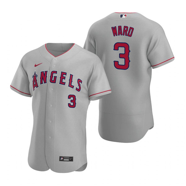 Mens Los Angeles Angels #3 Taylor Ward Nike Gray Road FlexBase Jersey