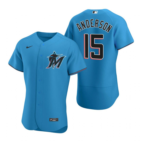 Mens Miami Marlins #15 Brian Anderson Nike Blue Alternate Flex Base Player Jersey
