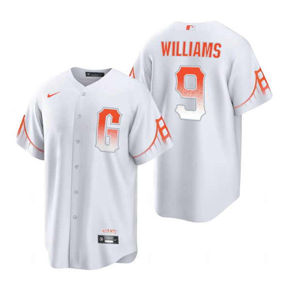 Mens San Francisco Giants #9 Matt Williams Nike White 2021 San Francisco City Connect Jersey