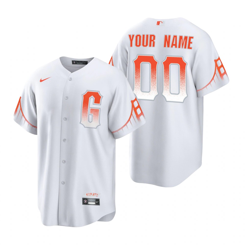 San Francisco Giants Custom Nike White 2021 City Connect Jersey