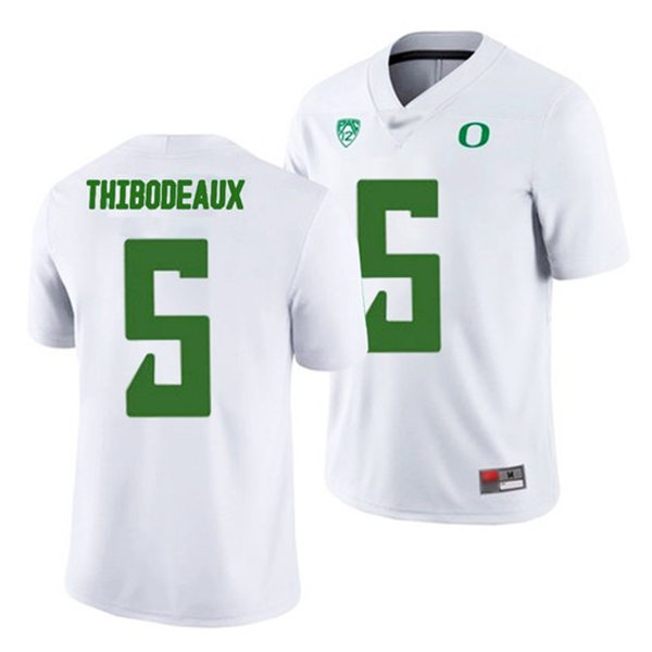 Mens Oregon Ducks #5 Kayvon Thibodeaux Nike 2018 White College Football Game Jersey Mens Oregon Ducks #5 Kayvon Thibodeaux Nike 2018 White College Football Game Jersey