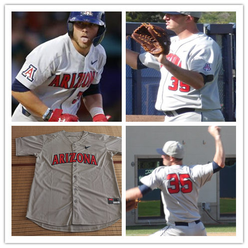 Mens Youth Arizona Wildcats Custom Nike 2023 Gray Red Baseball Game Jersey