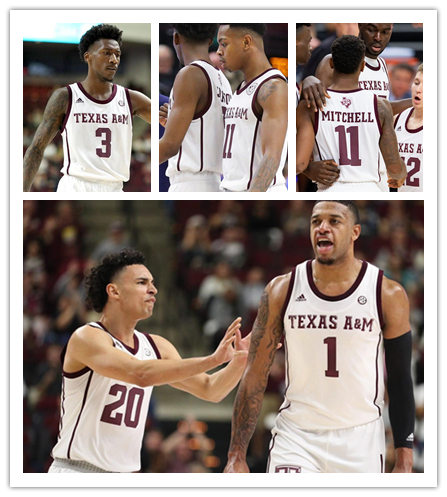 Mens Youth Texas A&M Aggies Custom Jonathan Adidas 2017 White With Strip Basketball Jersey