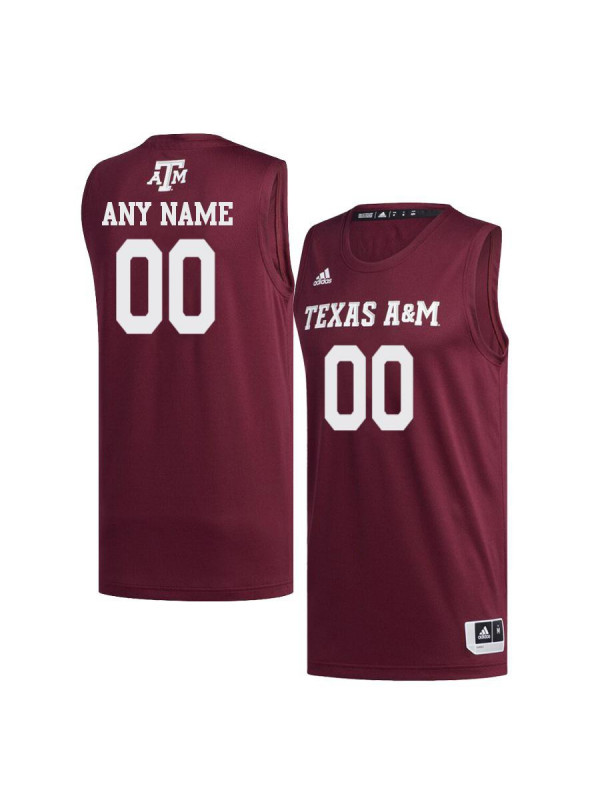 Mens Youth Texas A&M Aggies Custom Adidas All Maroon Basketball Jersey