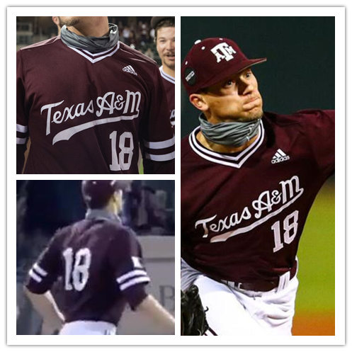 Mens Texas A&M Aggies #18 Chandler Jozwiak Adidas Maroon Pullover Texas A&M College Baseball Game Jersey