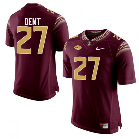 Mens Florida State Seminoles #27 Akeem Dent Nike Garnet Gold Number College Football Game Jersey
