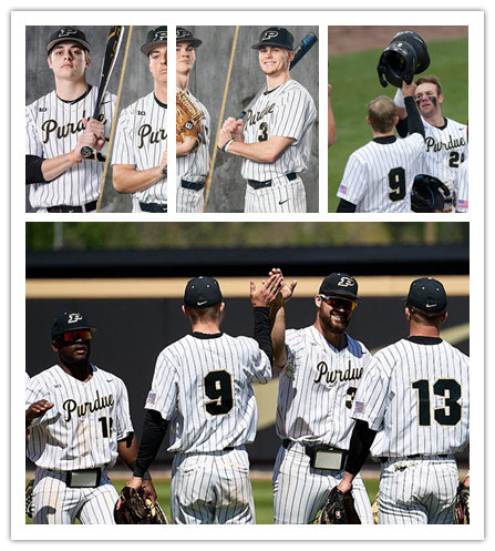 Purdue Boilermakers Custom Nike White Pinstripe Baseball Jersey 