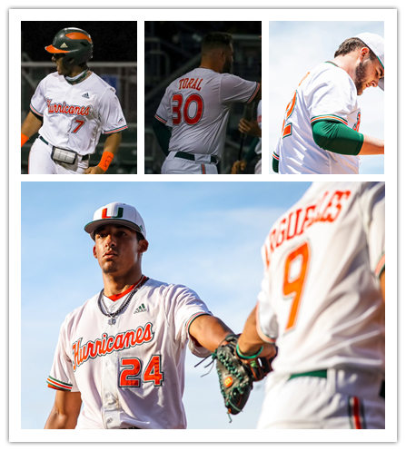 Mens Youth Miami Hurricanes Custom Adidas 2021 White Hurricanes Baseball Jersey
