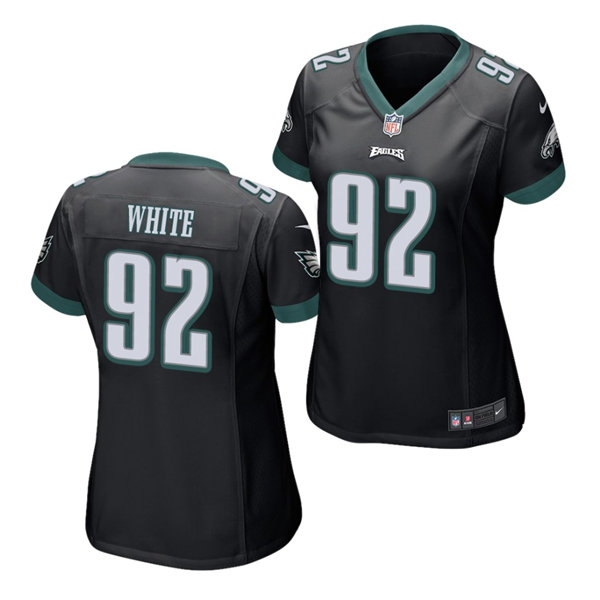 Womens Philadelphia Eagles #92 Reggie White Nike Black Limited Jersey 