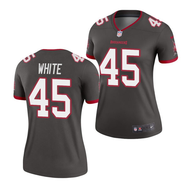 Womens Tampa Bay Buccaneers #45 Devin White Nike Pewter Alternate Limited Jersey