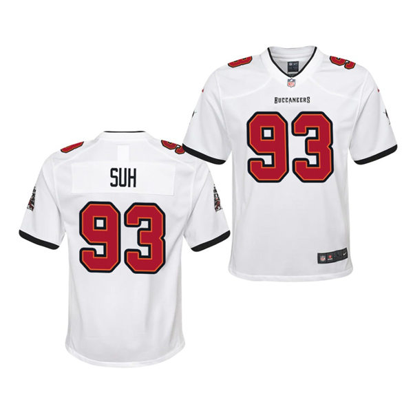 Youth Tampa Bay Buccaneers #93 Ndamukong Suh Nike Road White Limited Jersey