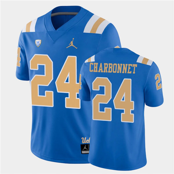 Mens UCLA Bruins #24 Zach Charbonnet 2021 Jordan Blue College Football Game Jersey Mens UCLA Bruins #24 Zach Charbonnet 2021 Jordan Blue College Football Game Jersey