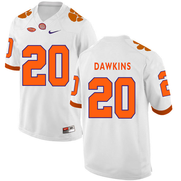Mens Clemson Tigers #20 Brian Dawkins Nike White College Football Jersey 