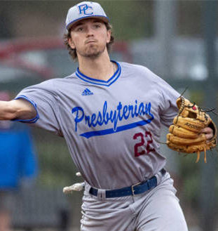 Mens Presbyterian Blue Hose Custom Sean Klein Zacchaeus Rasberry Charlie McDaniel Duncan Howard Adidas Grey Pullover Baseball Jersey