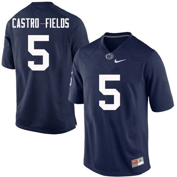 Mens Penn State Nittany Lions #5 Tariq Castro-Fields  Nike Navy with Name College Football Jersey 