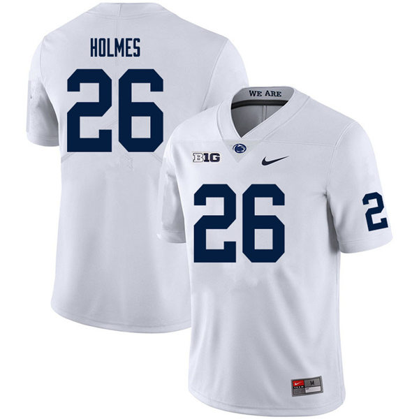 Mens Penn State Nittany Lions #26 Caziah Holmes Nike White with Name College Football Jersey 